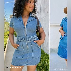 Show me your Mumu denim mini dress
